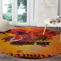 Australia and New Zealand ANZAC Day Round Carpet Soldiers Memories - Red Poppies with Aboriginal and Maori Art LT03 - Polynesian Pride