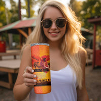 Australia and New Zealand ANZAC Day Skinny Tumbler Soldiers Memories - Red Poppies with Aboriginal and Maori Art LT03 - Polynesian Pride