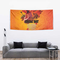 Australia and New Zealand ANZAC Day Tapestry Soldiers Memories - Red Poppies with Aboriginal and Maori Art