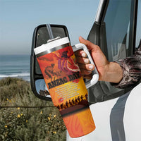 Australia and New Zealand ANZAC Day Tumbler With Handle Soldiers Memories - Red Poppies with Aboriginal and Maori Art