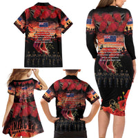 New Zealand ANZAC Day Family Matching Long Sleeve Bodycon Dress and Hawaiian Shirt Forever in My Thoughts