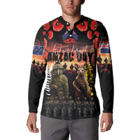 Australia and New Zealand ANZAC Day Button Sweatshirt Kangaroo and Kiwi Bird Soldier - Forever in My Thoughts
