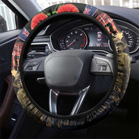 Australia and New Zealand ANZAC Day Steering Wheel Cover Kangaroo and Kiwi Bird Soldier - Forever in My Thoughts