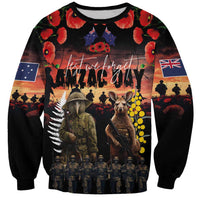 Australia and New Zealand ANZAC Day Sweatshirt Kangaroo and Kiwi Bird Soldier - Forever in My Thoughts