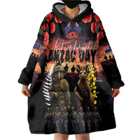 Australia and New Zealand ANZAC Day Wearable Blanket Hoodie Kangaroo and Kiwi Bird Soldier - Forever in My Thoughts