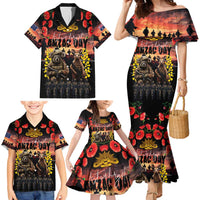 Australia ANZAC Day Family Matching Mermaid Dress and Hawaiian Shirt Kangaroo and Koala Soldier - Forever in My Thoughts LT03 - Polynesian Pride