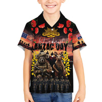 Australia ANZAC Day Family Matching Off The Shoulder Long Sleeve Dress and Hawaiian Shirt Kangaroo and Koala Soldier - Forever in My Thoughts