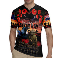 New Zealand ANZAC Day Rugby Jersey Tui Bird and Kiwi Bird Soldier - Forever in My Thoughts