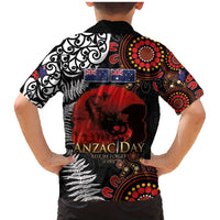 Australia and New Zealand ANZAC Day Family Matching Mermaid Dress and Hawaiian Shirt Aboriginal and Maori Art Pattern - Gallipoli Lest We Forget LT03 - Polynesian Pride