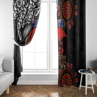 Australia and New Zealand ANZAC Day Window Curtain Aboriginal and Maori Art Pattern - Gallipoli Lest We Forget