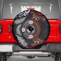 Australia and New Zealand Together Spare Tire Cover Aboriginal and Maori Art Tattoo