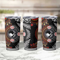 Australia and New Zealand Together Tumbler Cup Aboriginal and Maori Art Tattoo