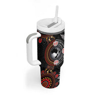 Australia and New Zealand Together Tumbler With Handle Aboriginal and Maori Art Tattoo