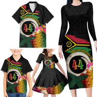 Vanuatu Selebretem 44th Indipendens Dei Family Matching Long Sleeve Bodycon Dress and Hawaiian Shirt Sand Drawing Turtle Melanesian Vibes LT03 - Polynesian Pride