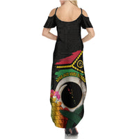 Vanuatu Selebretem 44th Indipendens Dei Summer Maxi Dress Sand Drawing Turtle Melanesian Vibes