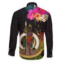 Vanuatu Ni-Van Family Matching Tank Maxi Dress and Hawaiian Shirt Coat of Arms Sand Drawing