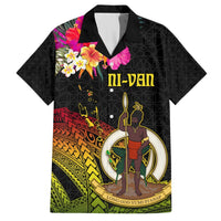 Vanuatu Ni-Van Hawaiian Shirt Coat of Arms Sand Drawing LT03 Black - Polynesian Pride