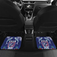 Guam Liberation Day Car Mats The Tribal Latte Stone and Dolphins with Hibiscus Chamorro Culture