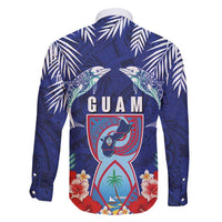 Guam Liberation Day Family Matching Puletasi and Hawaiian Shirt The Tribal Latte Stone and Dolphins with Hibiscus Chamorro Culture LT03 - Polynesian Pride