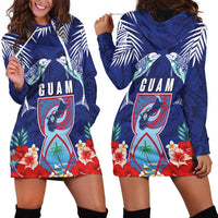 Guam Liberation Day Hoodie Dress The Tribal Latte Stone and Dolphins with Hibiscus Chamorro Culture LT03 - Polynesian Pride