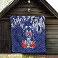 Guam Liberation Day Quilt The Tribal Latte Stone and Dolphins with Hibiscus Chamorro Culture