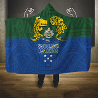 Solomon Islands Hooded Blanket The Guardians-Tribal Crocodile and Shark Melanesian Tattoo