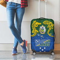 Solomon Islands Luggage Cover The Guardians-Tribal Crocodile and Shark Melanesian Tattoo