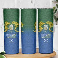 Solomon Islands Skinny Tumbler The Guardians-Tribal Crocodile and Shark Melanesian Tattoo