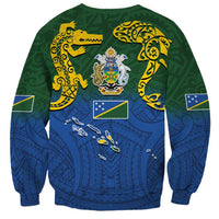 Solomon Islands Sweatshirt The Guardians-Tribal Crocodile and Shark Melanesian Tattoo