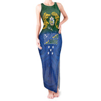Solomon Islands Tank Maxi Dress The Guardians-Tribal Crocodile and Shark Melanesian Tattoo