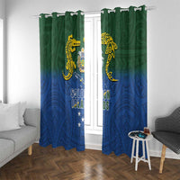 Solomon Islands Window Curtain The Guardians-Tribal Crocodile and Shark Melanesian Tattoo