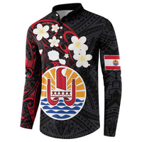 French Polynesia Tiare Day Button Sweatshirt Seal and Polynesian Pattern LT03 - Polynesian Pride