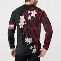 French Polynesia Tiare Day Button Sweatshirt Seal and Polynesian Pattern LT03 - Polynesian Pride