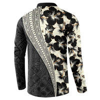 Bula Hibiscus Festival Button Sweatshirt Tapa Pattern Half Style LT03 - Polynesian Pride