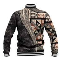 Bula Hibiscus Festival Baseball Jacket Fijian Masi Pattern Half Style LT03 - Polynesian Pride