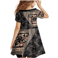 Bula Hibiscus Festival Family Matching Mermaid Dress and Hawaiian Shirt Fijian Masi Pattern Half Style LT03 - Polynesian Pride