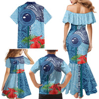 Fiji Day Family Matching Mermaid Dress and Hawaiian Shirt Tapa Pattern and Hibiscus Flower LT03 - Polynesian Pride