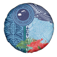 Fiji Day Spare Tire Cover Tapa Pattern and Hibiscus Flower