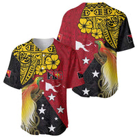 Papua New Guinea Independence Day Baseball Jersey Bird-of-Paradise with Map and Polynesian Pattern