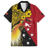 Papua New Guinea Independence Day Family Matching Long Sleeve Bodycon Dress and Hawaiian Shirt Bird-of-Paradise with Map and Polynesian Pattern