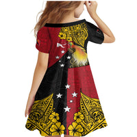 Papua New Guinea Independence Day Family Matching Mermaid Dress and Hawaiian Shirt Bird-of-Paradise with Map and Polynesian Pattern