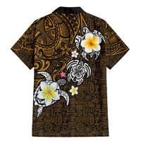 Hawaiian Turtle and Plumeria Family Matching Mermaid Dress and Hawaiian Shirt Polynesian Tattoo and Tribal Elements Pattern Orange Color
