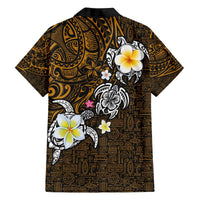 Hawaiian Turtle and Plumeria Family Matching Puletasi and Hawaiian Shirt Polynesian Tattoo and Tribal Elements Pattern Orange Color LT03 - Polynesian Pride