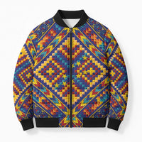 Kolose-Tuvalu Crochet Bomber Puffer Jacket with Polynesian and Pacific Tattoos - Polynesian Pride