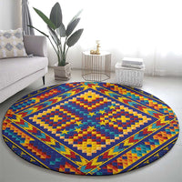 Kolose-Tuvalu Crochet Round Carpet with Polynesian and Pacific Tattoos - Polynesian Pride