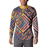 Tuvaluan and New Zealand Culture Button Sweatshirt The Art of Kolose and Taniko - Polynesian Pride