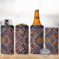 Tuvaluan and New Zealand Culture 4 in 1 Can Cooler Tumbler The Art of Kolose and Taniko - Polynesian Pride