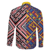 Tuvaluan and New Zealand Culture Family Matching Off Shoulder Short Dress and Hawaiian Shirt The Art of Kolose and Taniko LT03 - Polynesian Pride