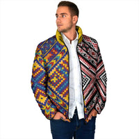 Tuvaluan and New Zealand Culture Padded Jacket The Art of Kolose and Taniko - Polynesian Pride