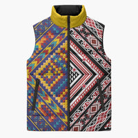 Tuvaluan and New Zealand Culture Sleeveless Puffer Jacket The Art of Kolose and Taniko - Polynesian Pride